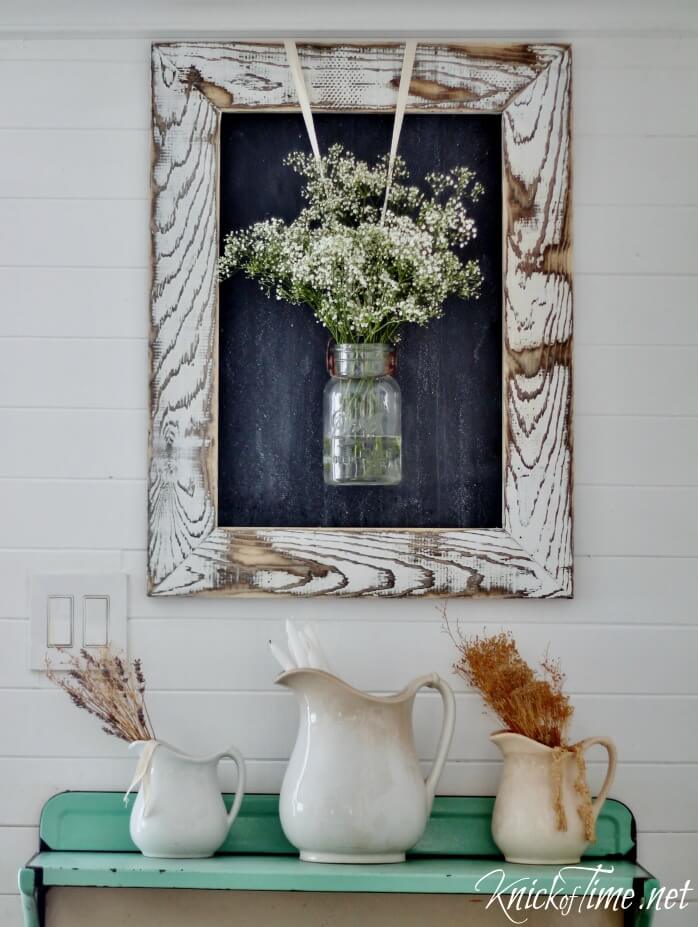 spray de flori erodate Mason Jar Wall Art