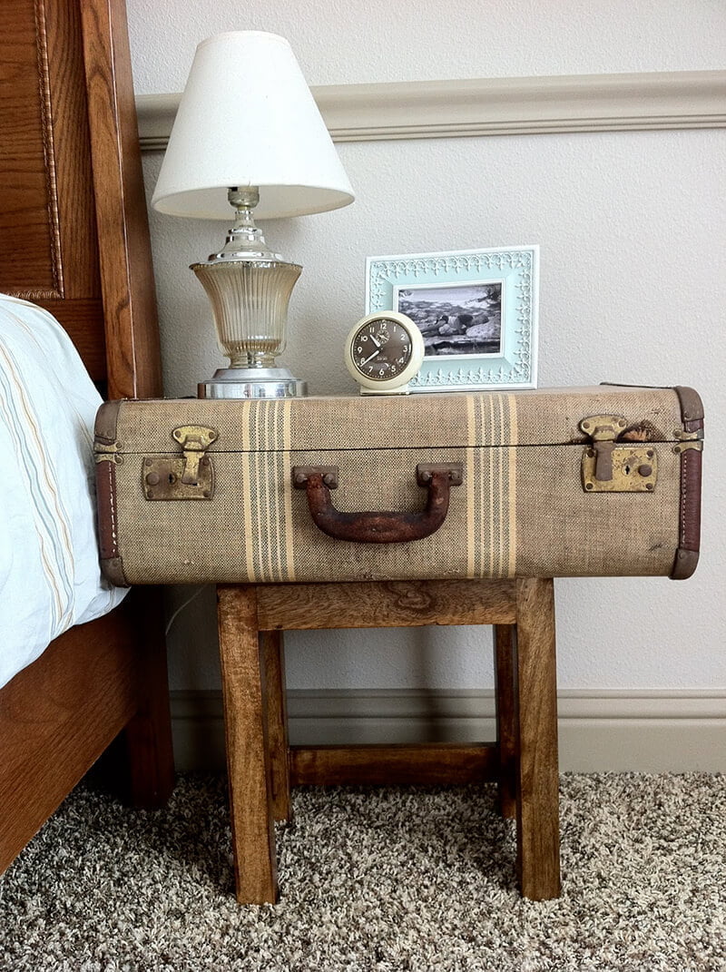 Weathered Travel Case on Antique Bench