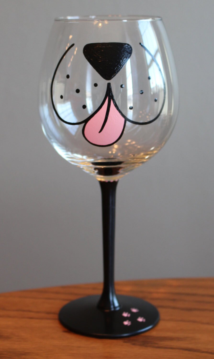 Adorable Puppy Face Wine Glass