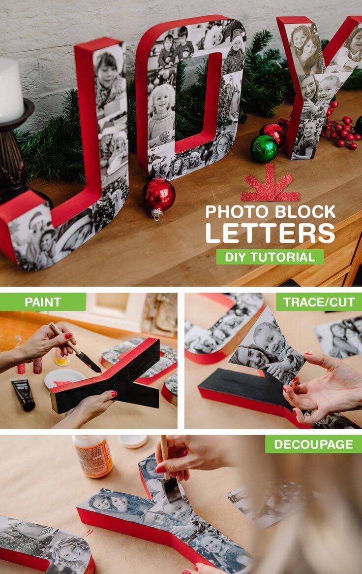 Photo-covered Letters Spell Joy