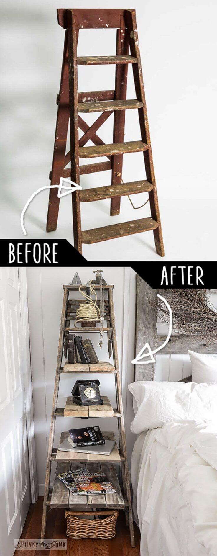 Upcycled Ladder Decoration and Organizer