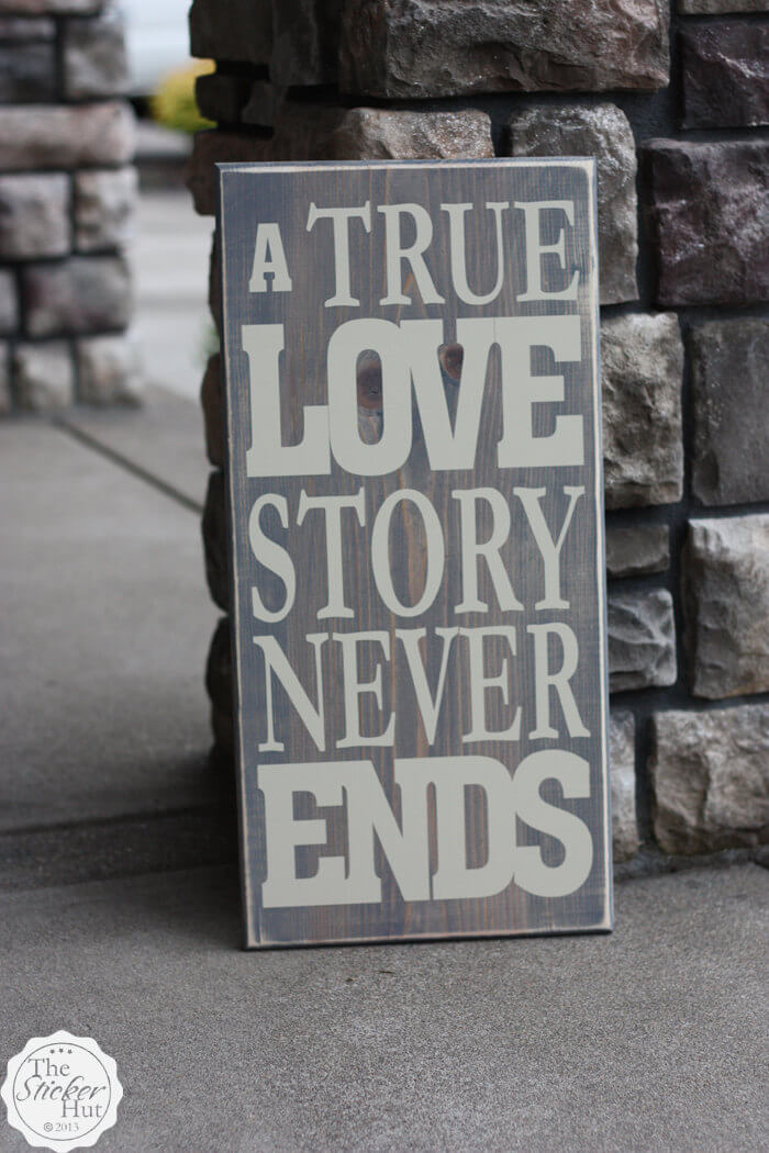 Simple Block Letter Love Story Sign