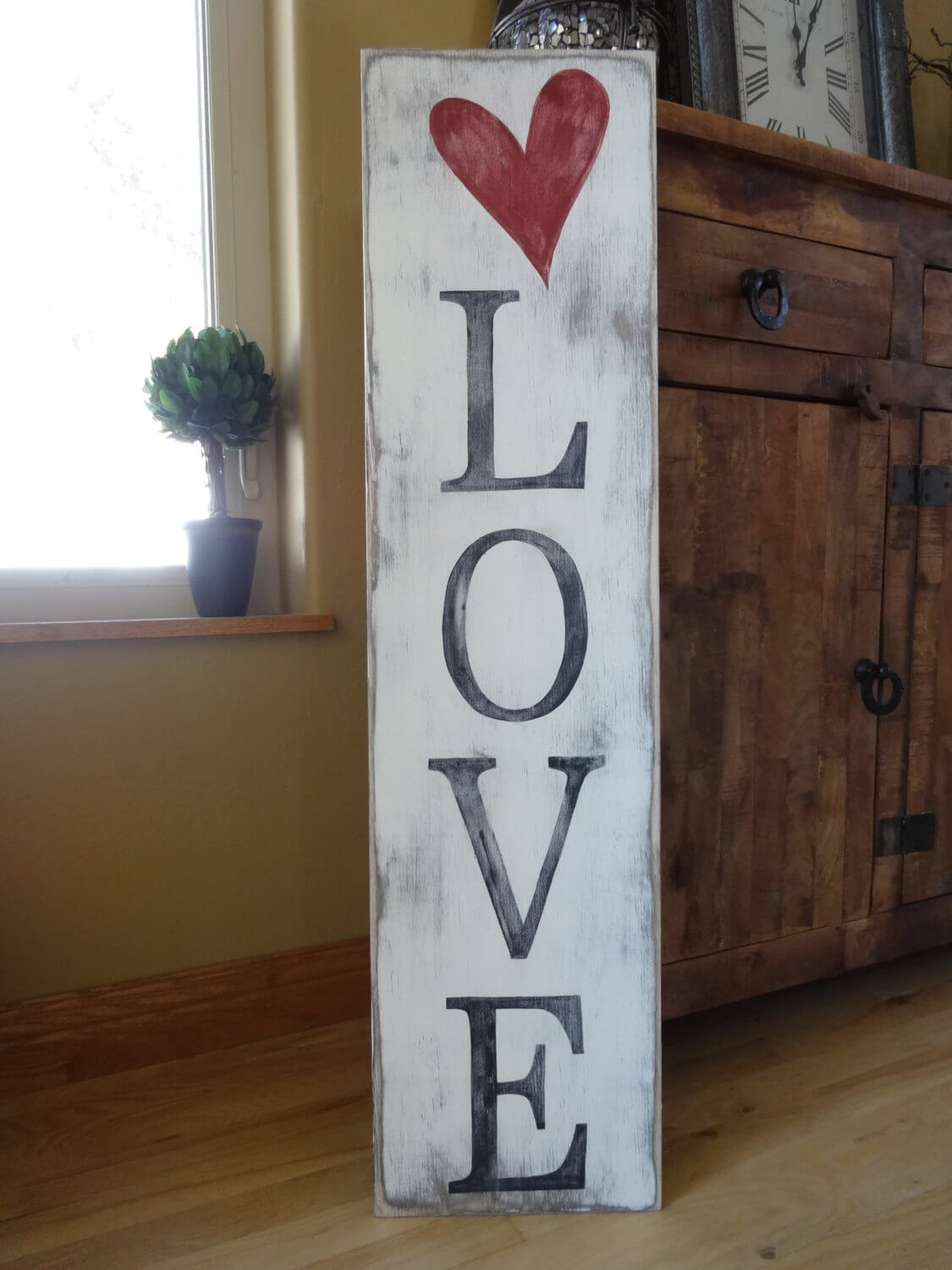 "Love" Wedding Large Rustic Wood Sign Farmhouse Shabby Chic 