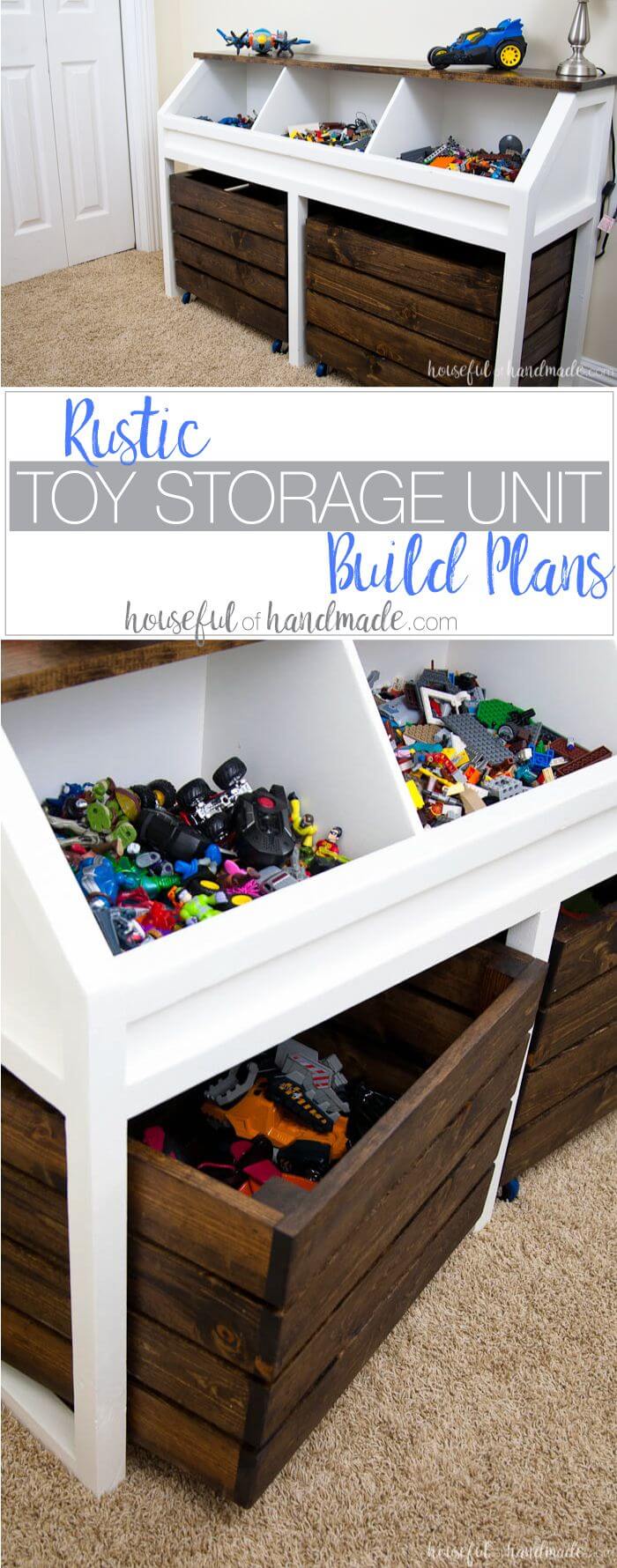 DIY Rustic Toy Storage Unit