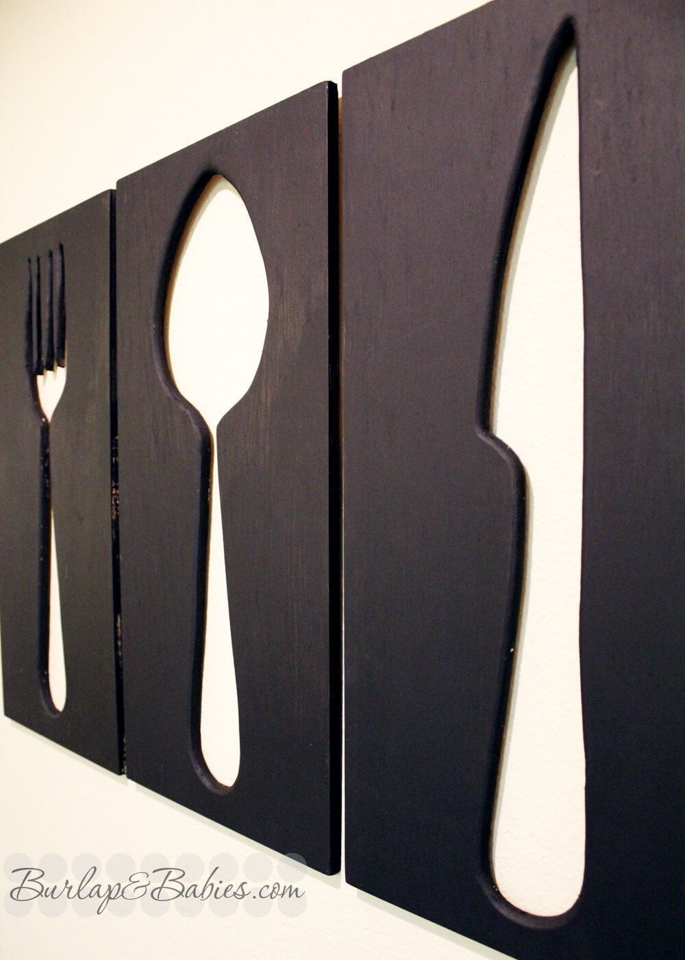 Fork, Spoon, and Knife Negative Space Art