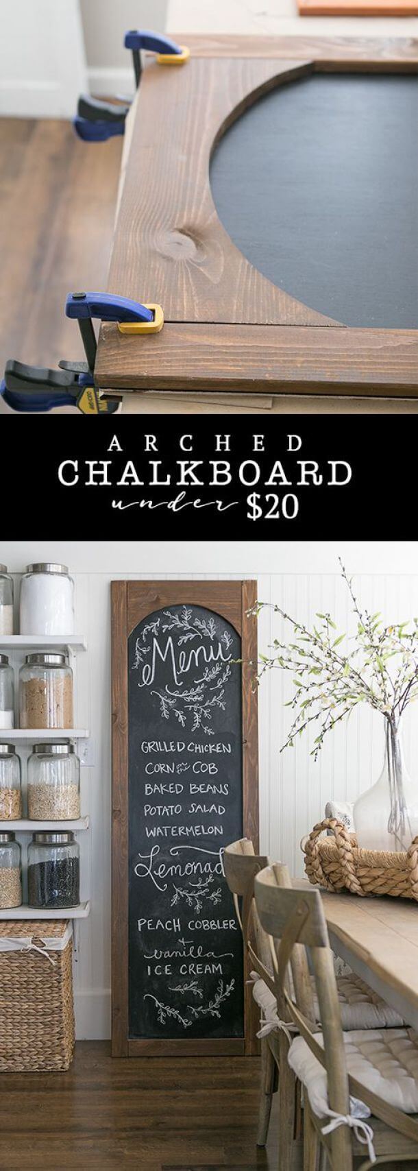 Cheap and Easy DIY Arched Chalkboard