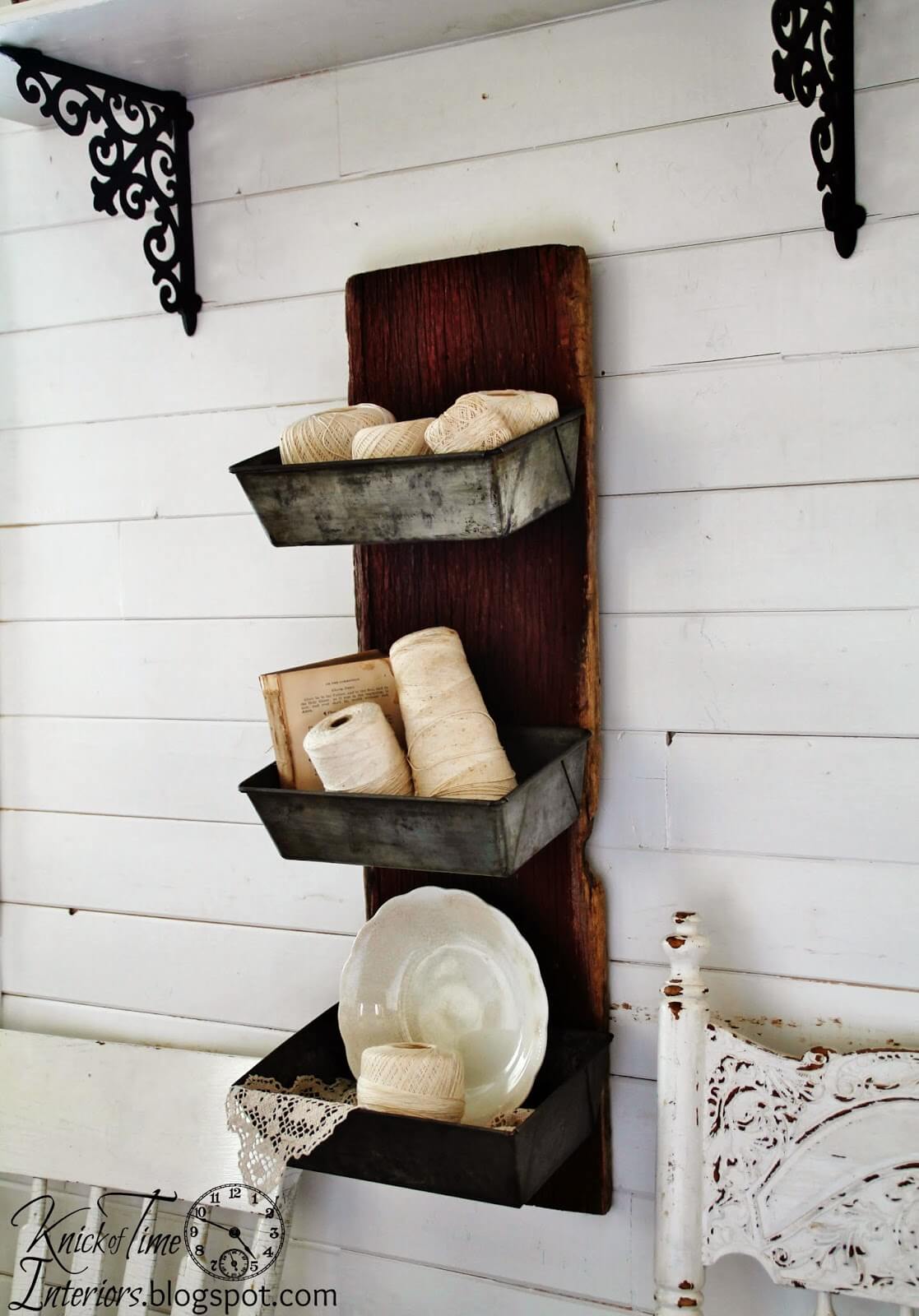 Barn Wood and Bread Tins Wall Bins