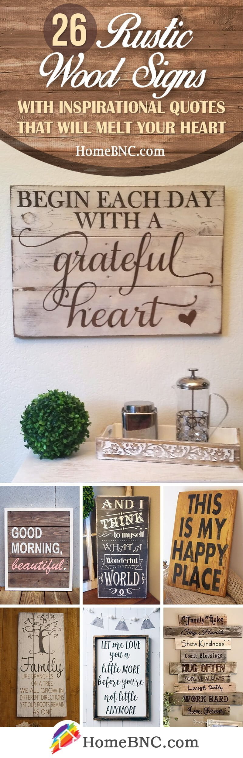 Rustic Wood Sign Decor Ideas with Inspirational Quote