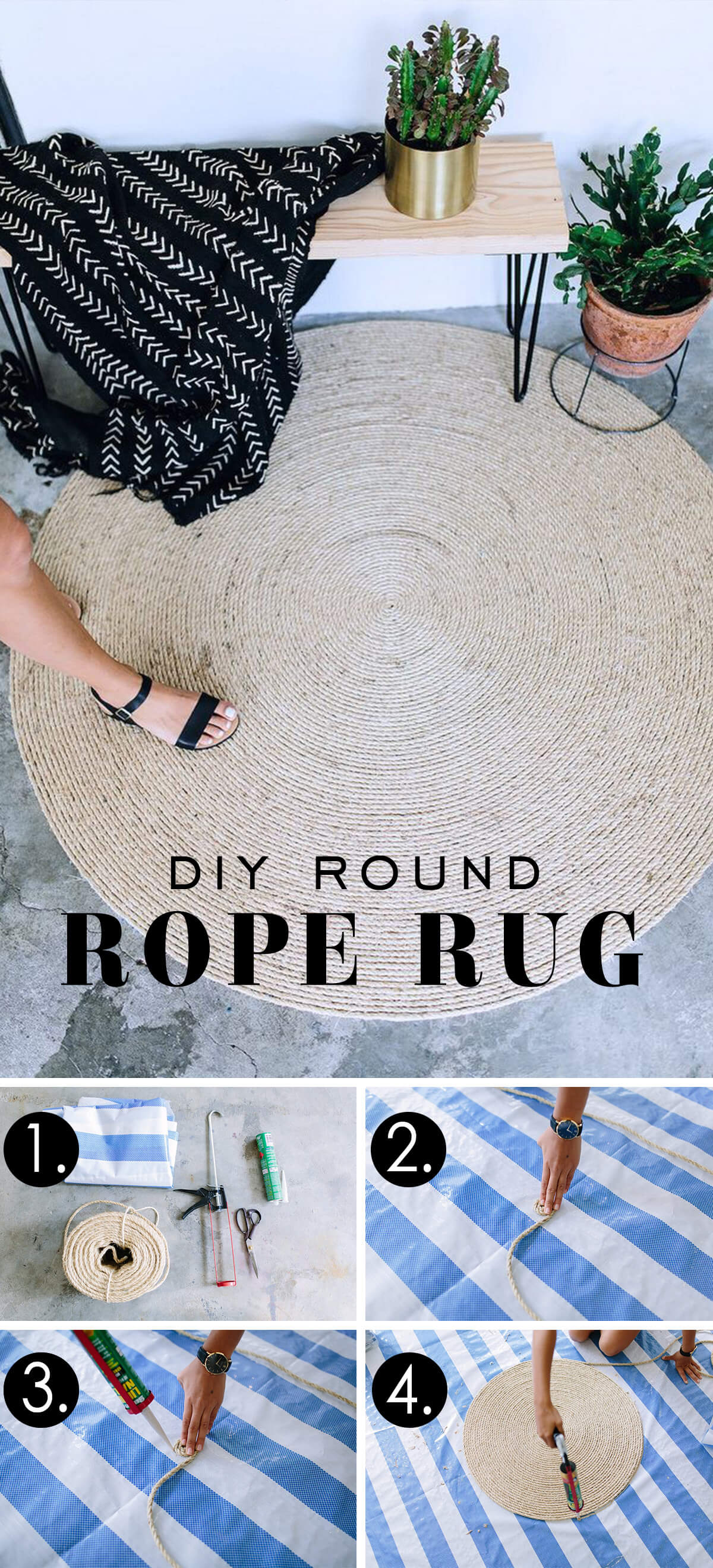 Easy Twine Round Rug Project