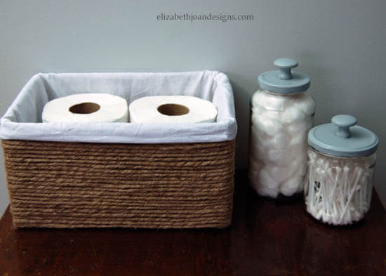 Creative Bathroom Basket from a Simple Box