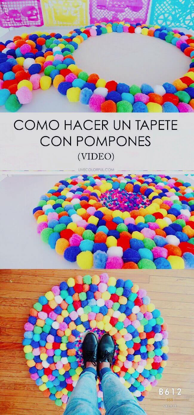 Cute Multi-Colored Pom-Pom Play Mat