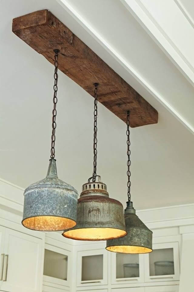 Repurposed Galvanized Steel Light Fixture