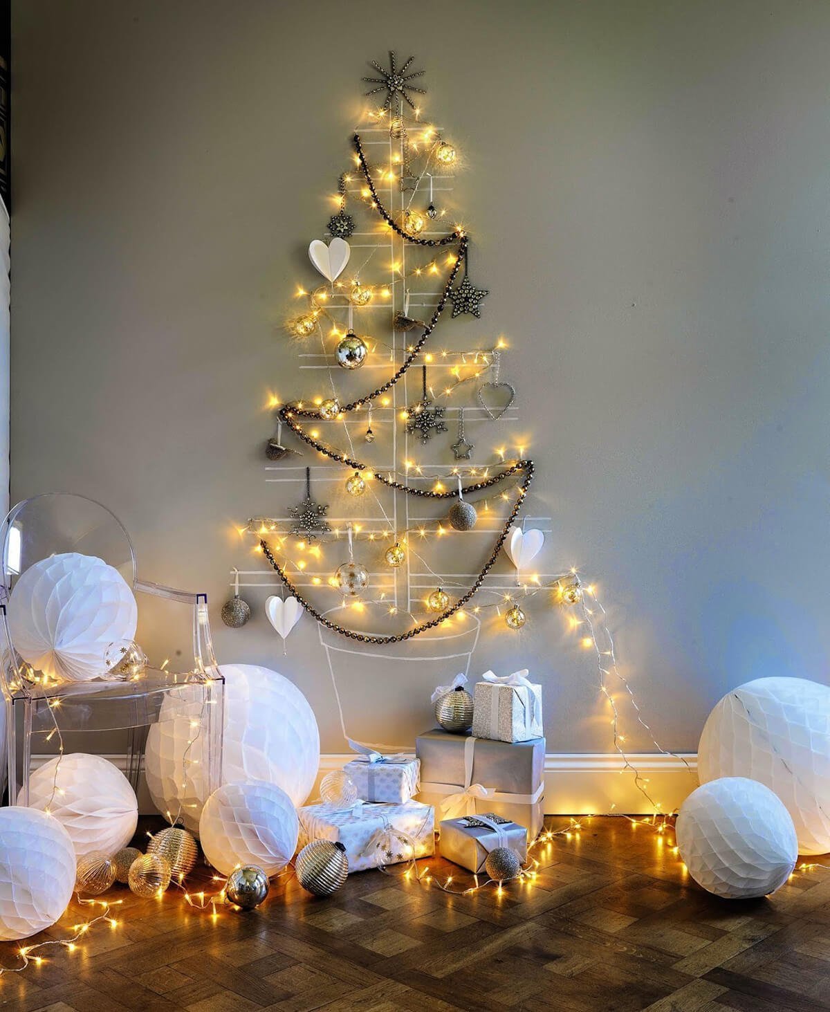 christmas light wall decor