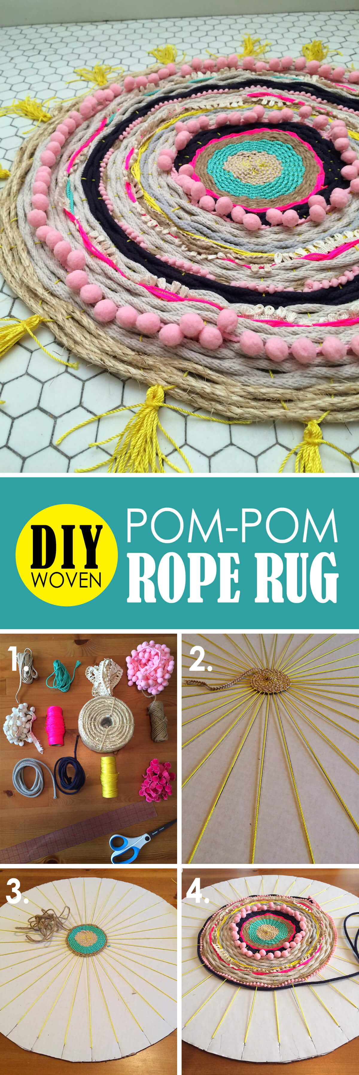 Alternating Rope and Pom-Pom Design