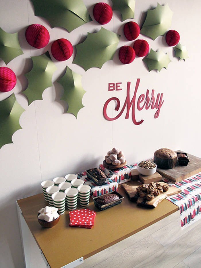 Cheerful Holiday Holly Wall Decor