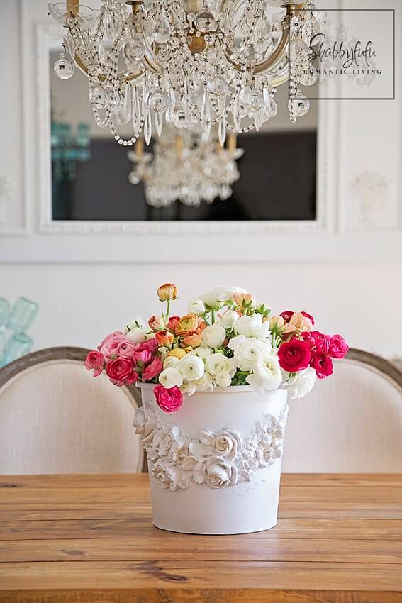 Cute White Florist Bucket Transformation