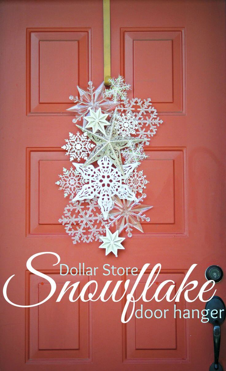 Elegant Front Door Paper Snowflake Collage