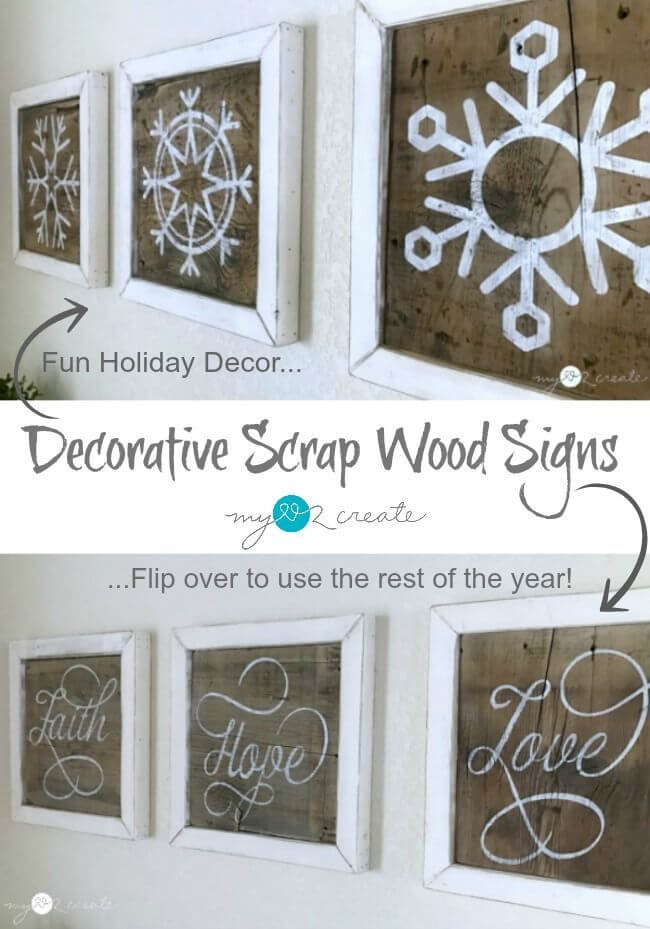 Double-Sided Rustic Found Wood Décor