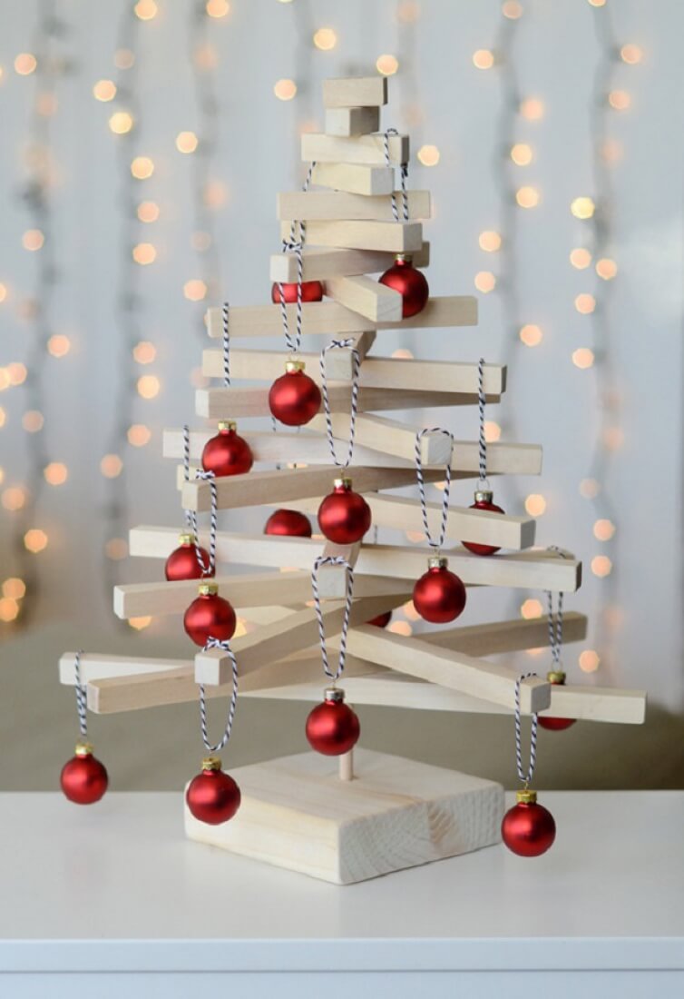 Modern Wooden Tabletop Christmas Tree