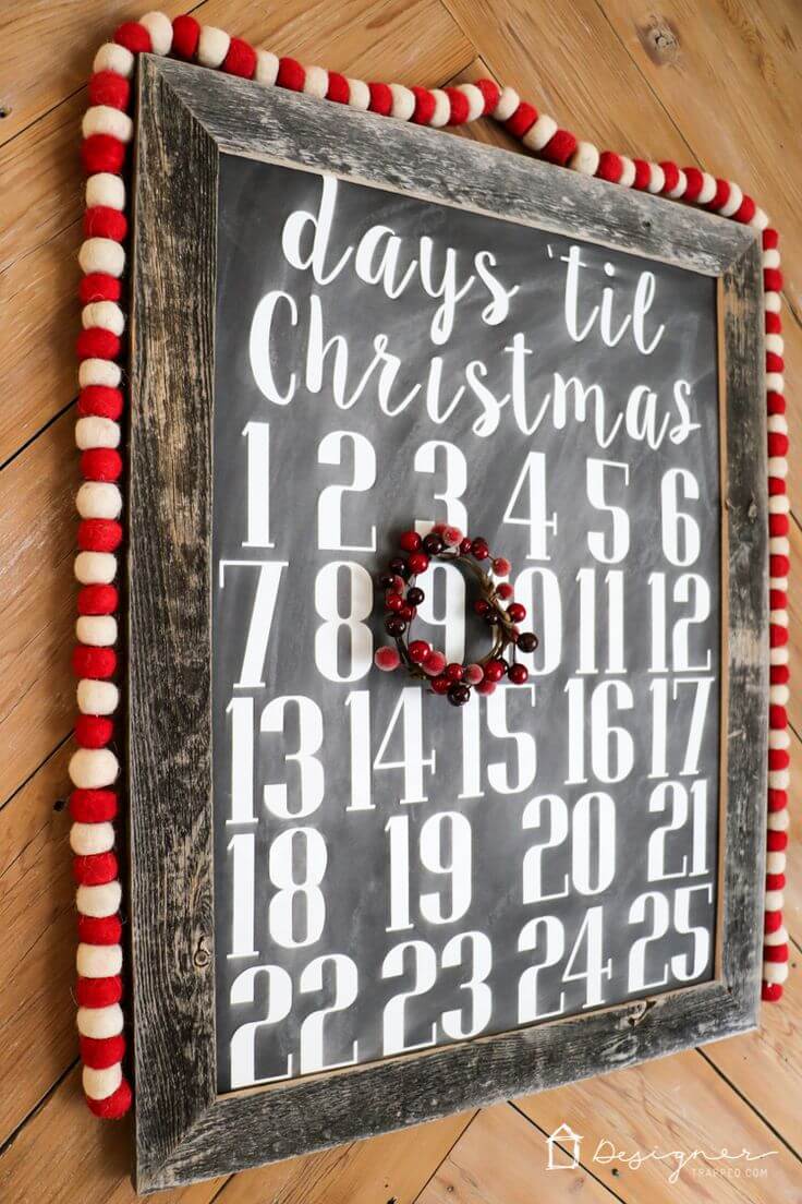 Rustic Days til Christmas Countdown Calendar