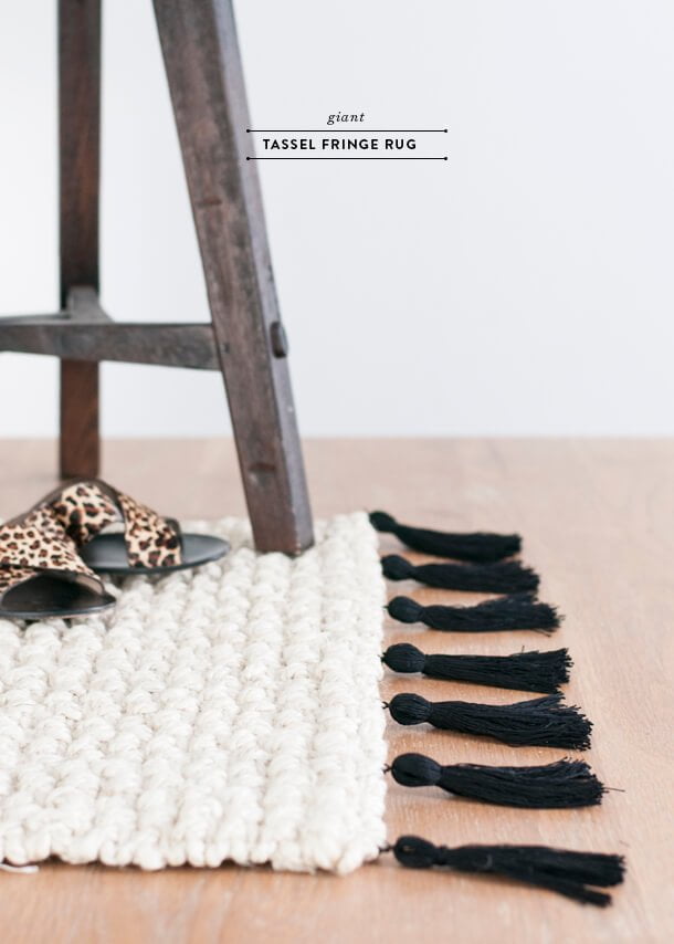 DIY Tassel Fringe Rug Upgrade