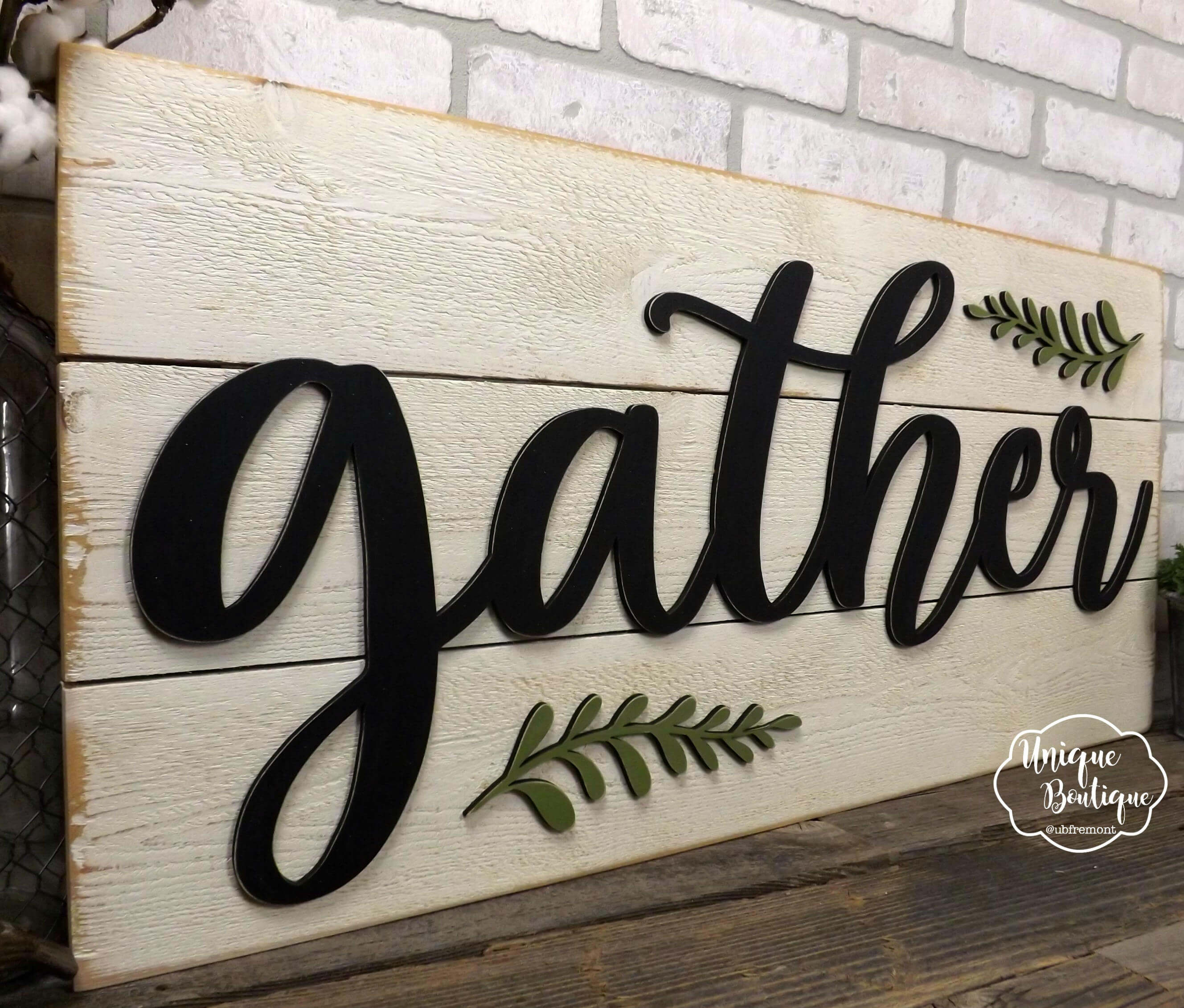 Distressed 3D Cutout Gather Plank