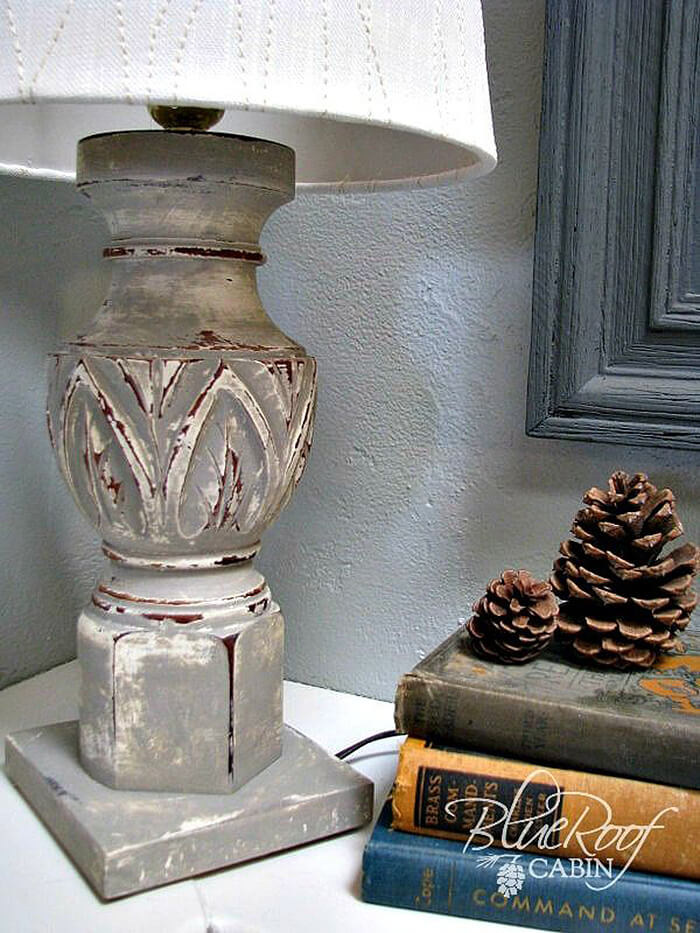 Gently Aged Newel Post Lamp