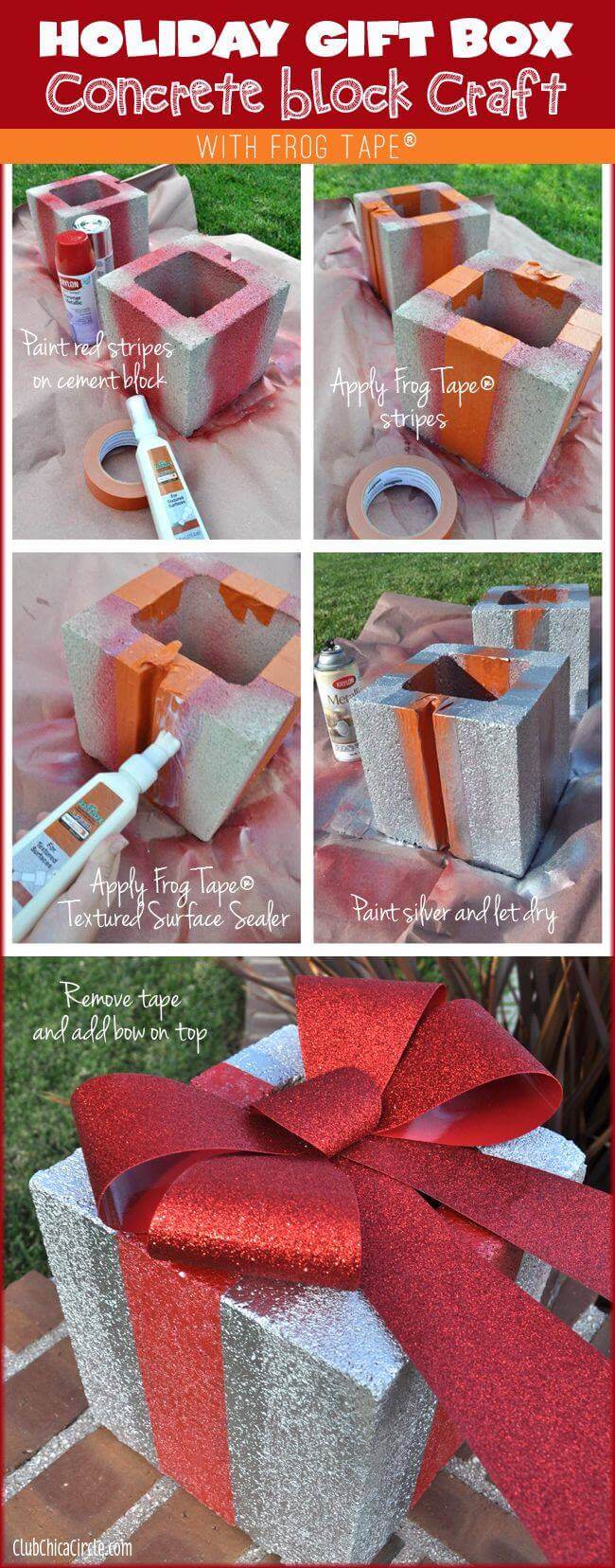 Cement Block Gift Box Set and Bow