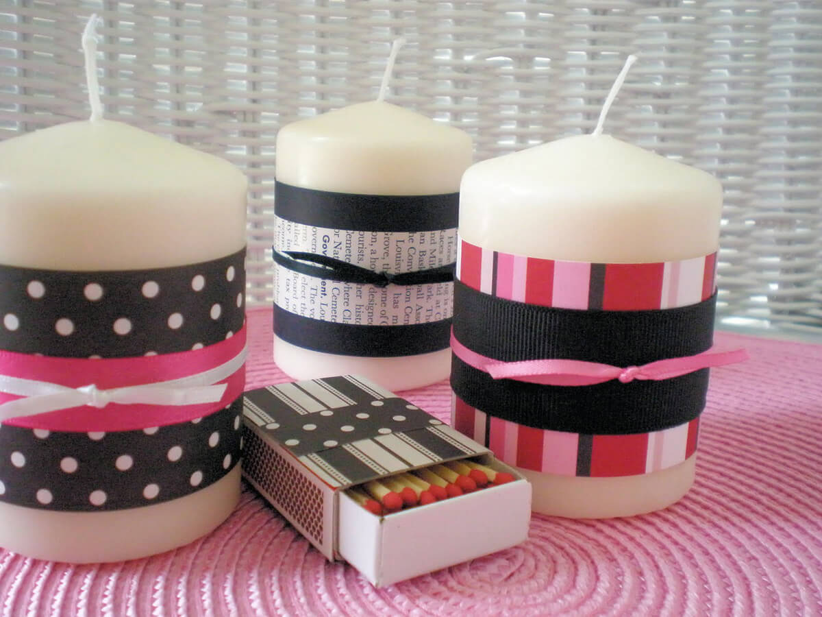 Patterned Ribbon Will Transform a Plain Candle