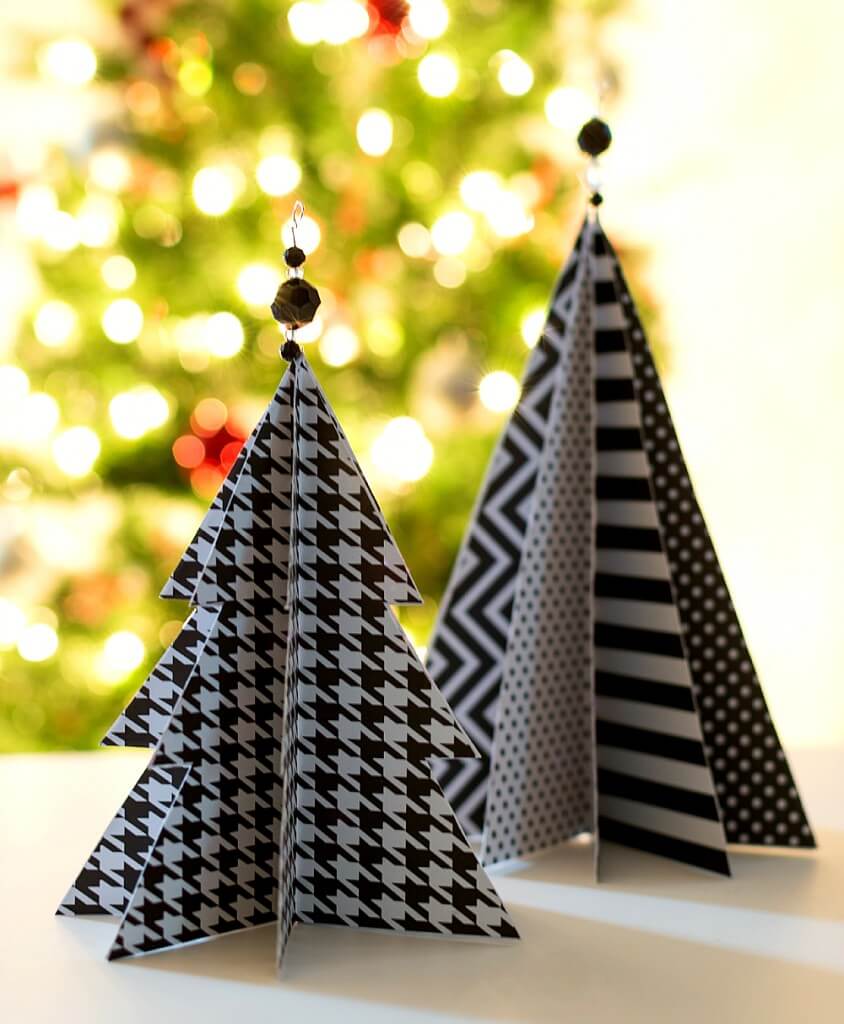 Black and White Paper Craft Christmas Tree