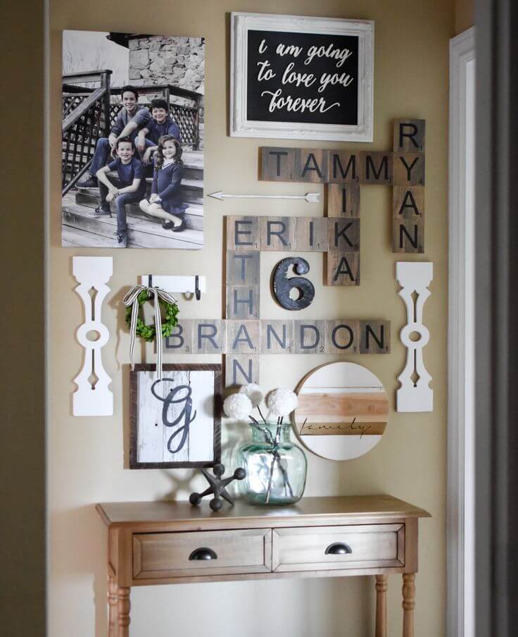 Rustic Family Names Wall Crossword Puzzle