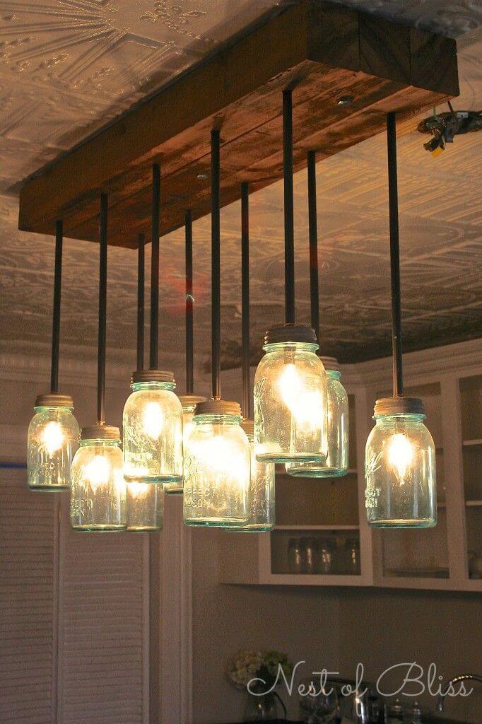 10 Light Fruit Jar Hanging Fixture