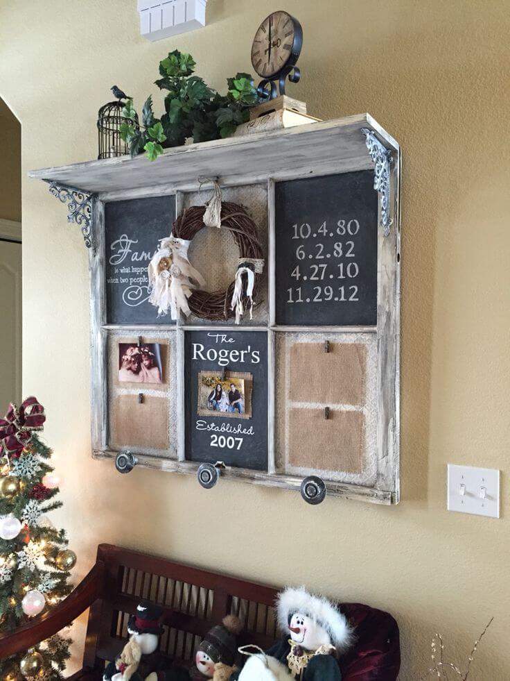 Chalkboard and Chalk Paint Family Photo Display