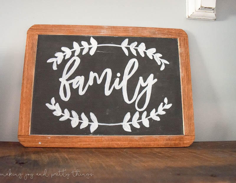 Hand-painted School Chalkboard Family Sign