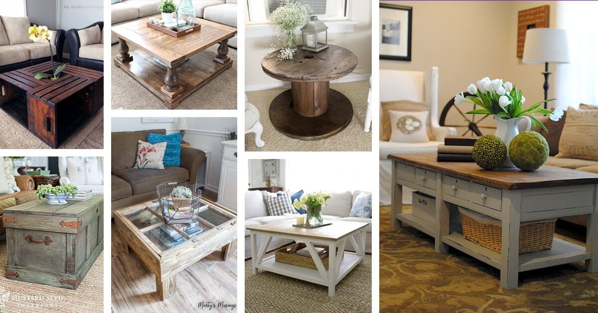 Featured image for “25 DIY Farmhouse Coffee Table Ideas that are Both Practical and Stylish”