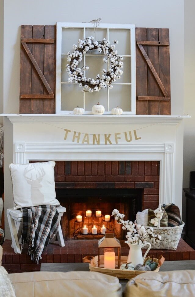 Farmhouse Mantel Decor Ideas for Thanksgiving