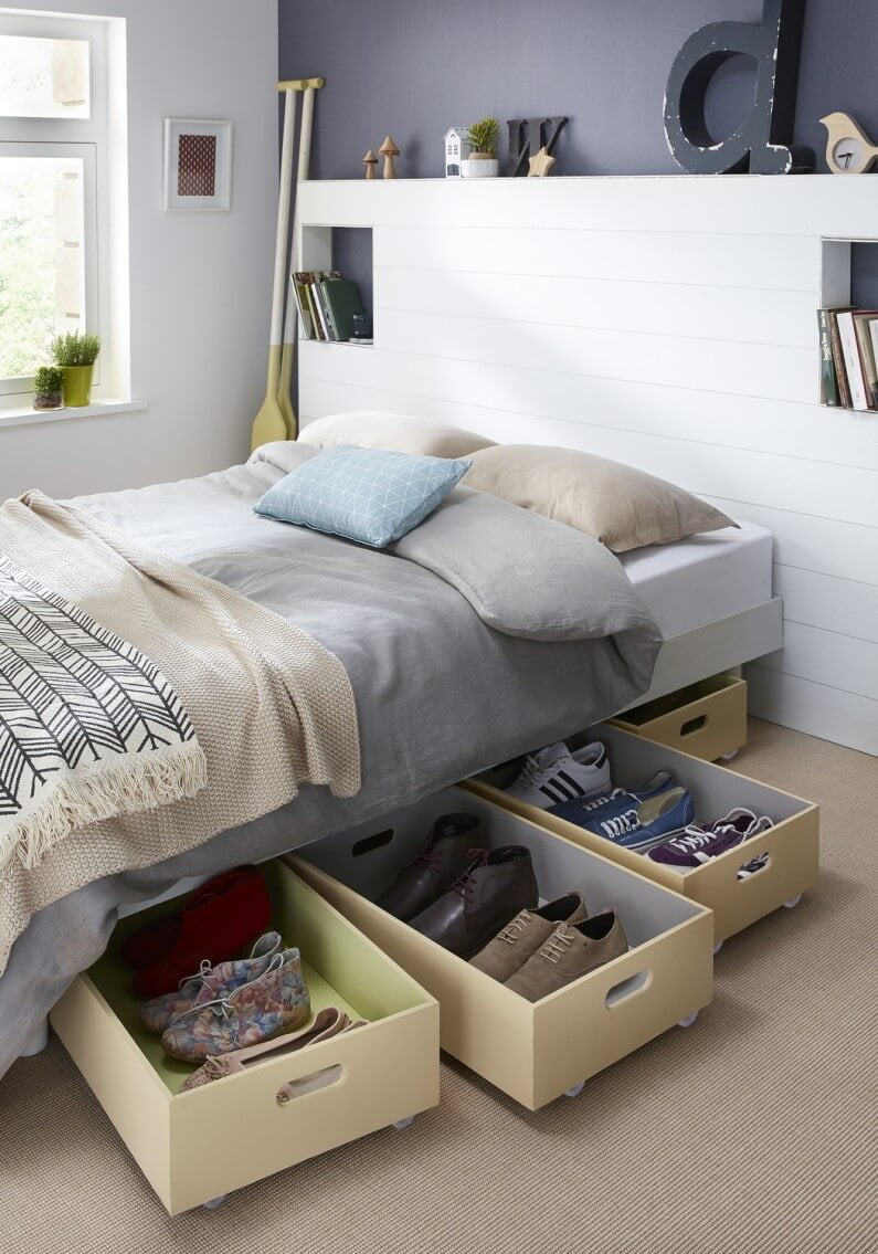 Under-The-Bed Plastic Pullout Storage Drawers