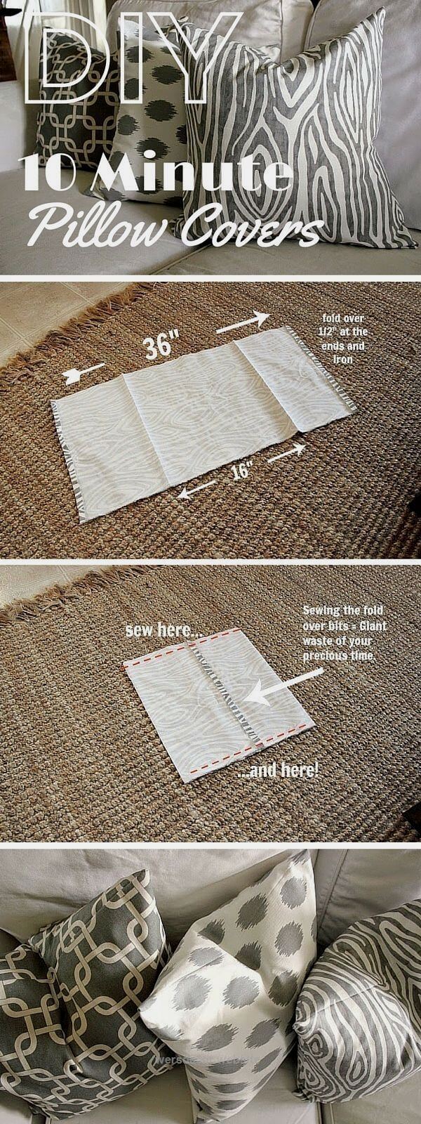 Fast and Easy DIY Pillow Covers