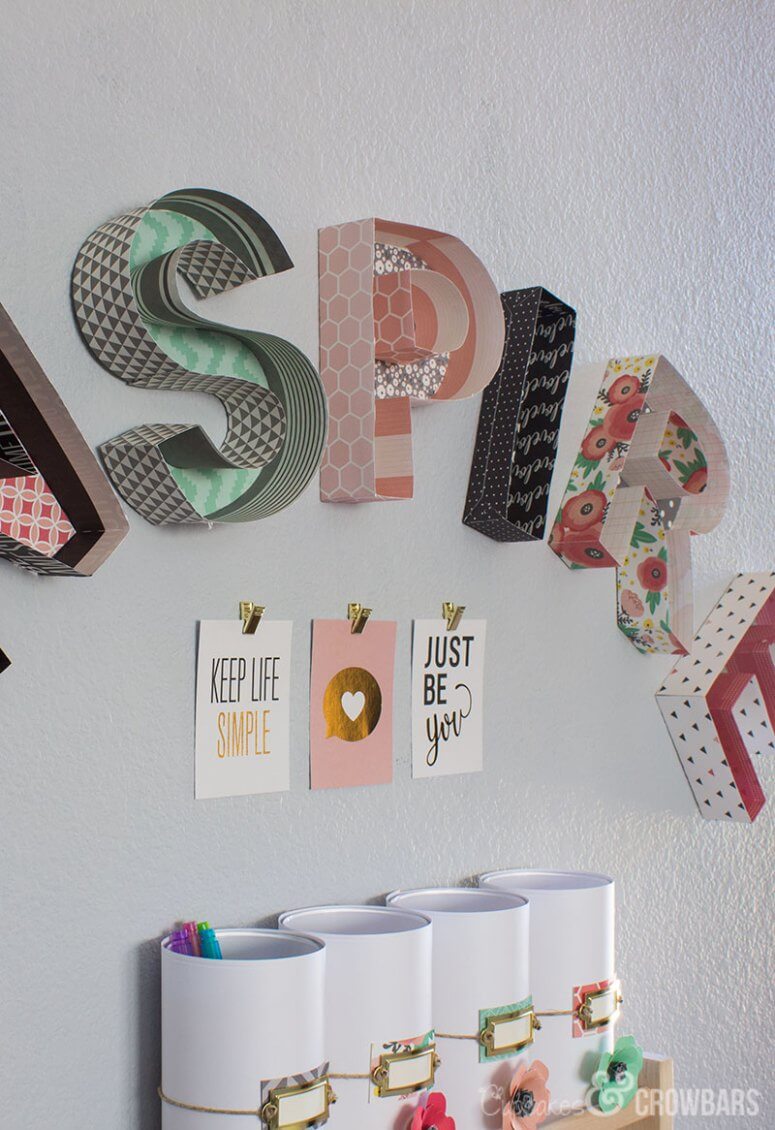 3D Scrapbook Paper Wall Letters