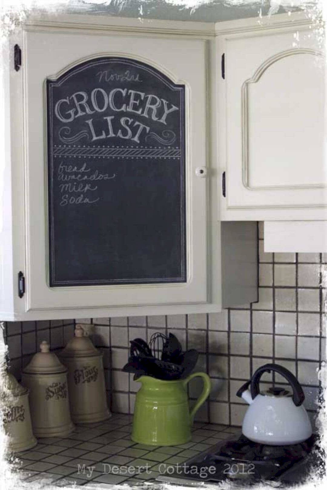 Cottage Kitchen Cabinet Chalkboard Insert