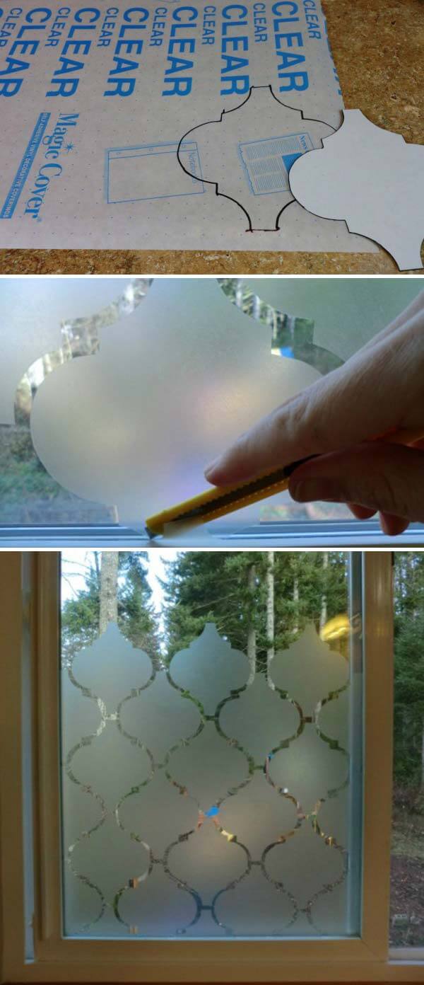 Amazing DIY Frosted Glass Door Design