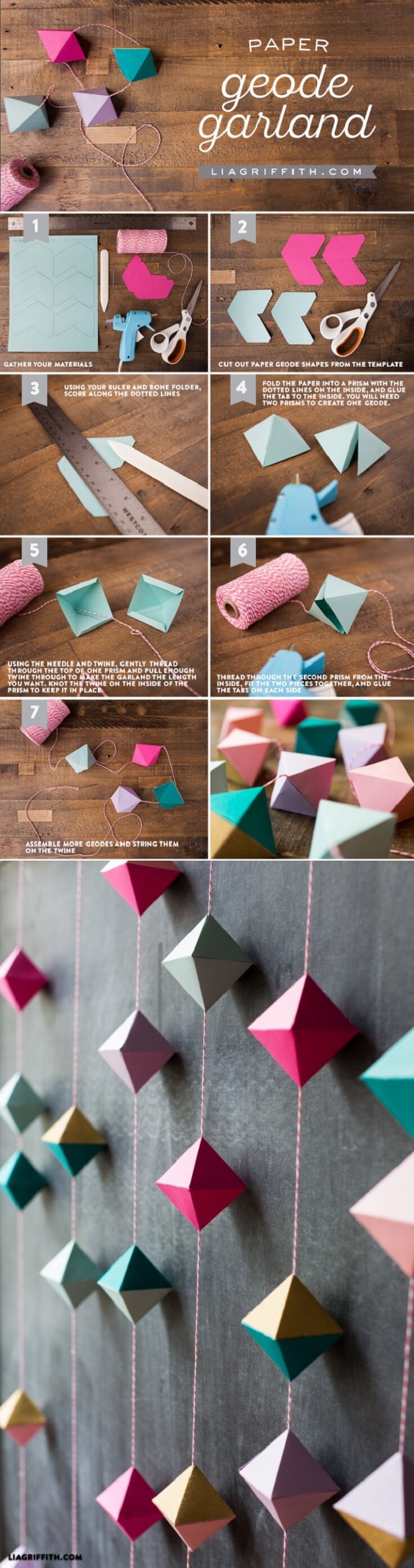 DIY Paper Geode Decorative Garland