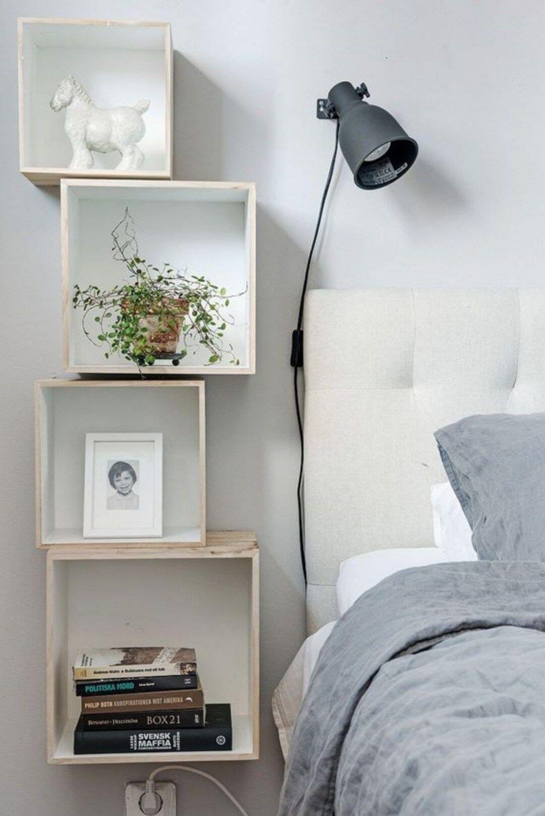 Cute Wooden Set Of Stacked Square Shelves