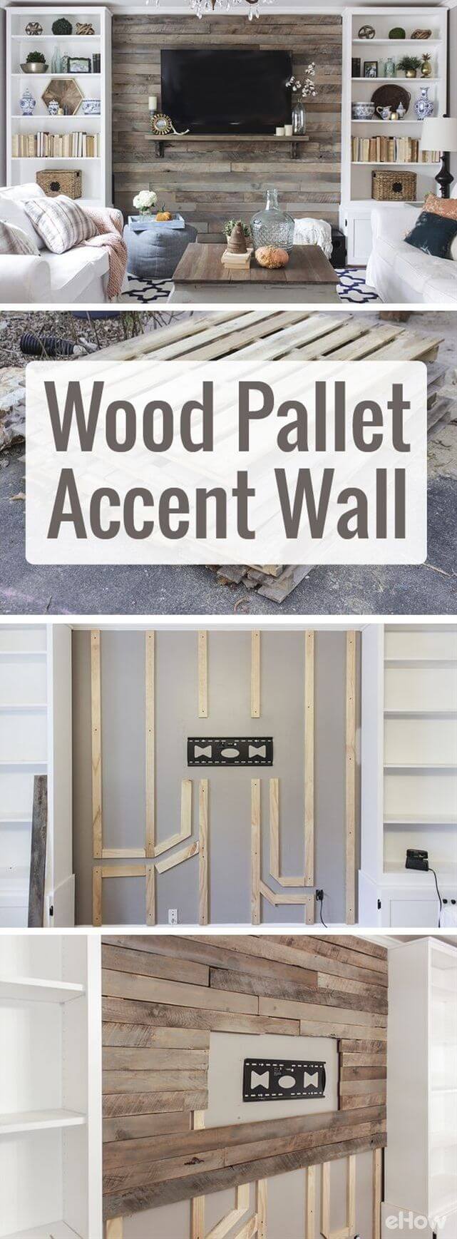 Floor to Ceiling Wood Pallet Paneling