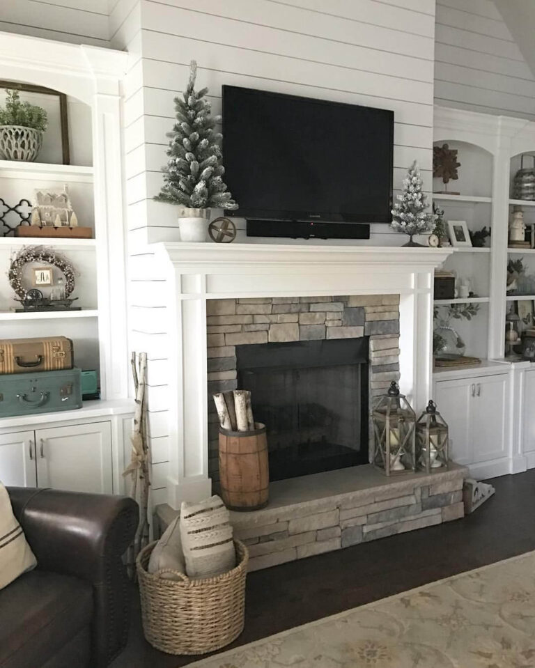 28 Best Farmhouse Mantel Decor Ideas And Designs For 2025 15 Farmhouse Mantel Decor Ideas Homebnc 768x959