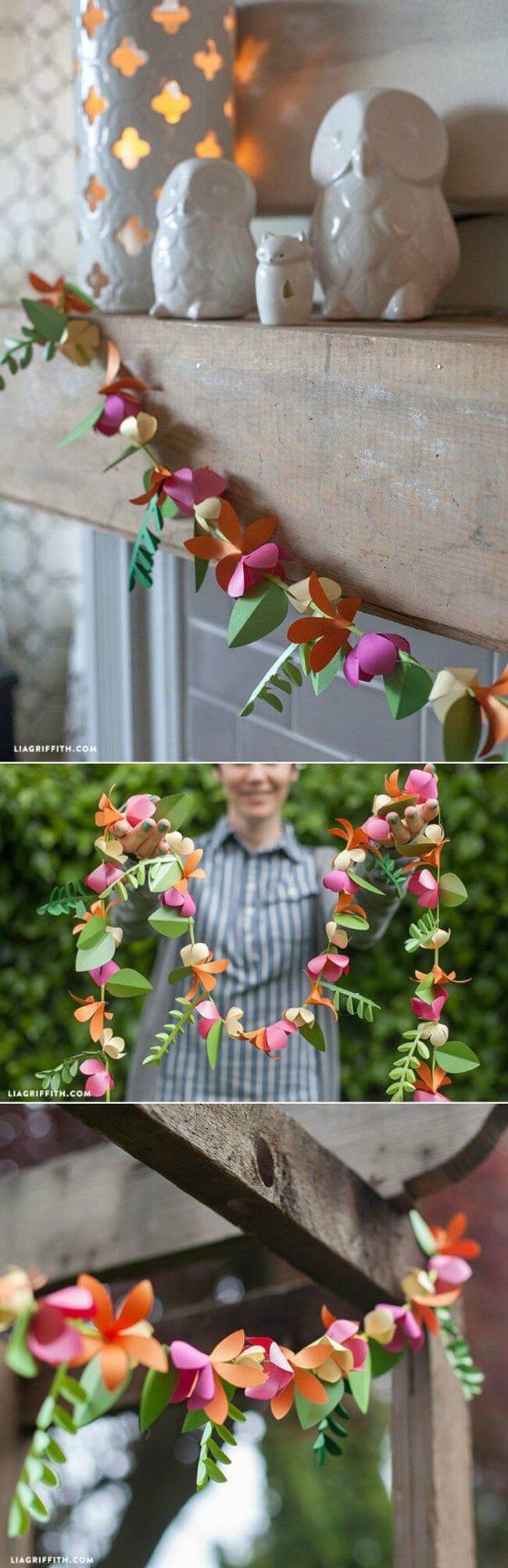 DIY Spring Paper Flower Garland