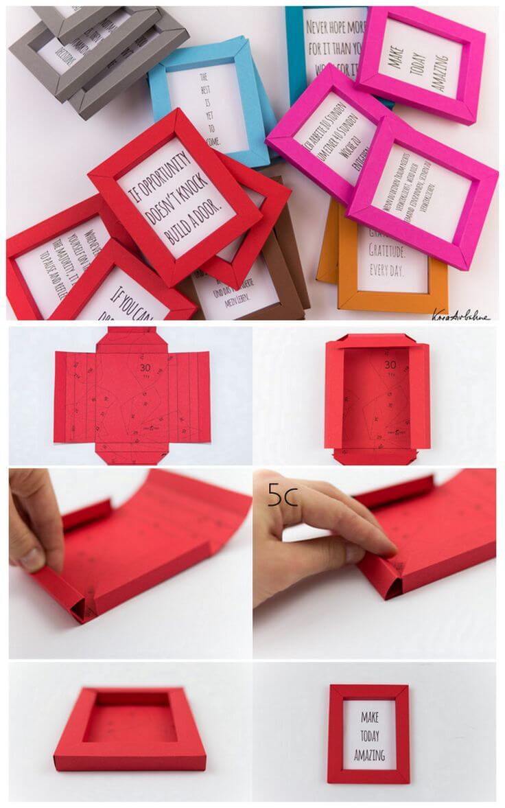 DIY Folded Paper Art Frames