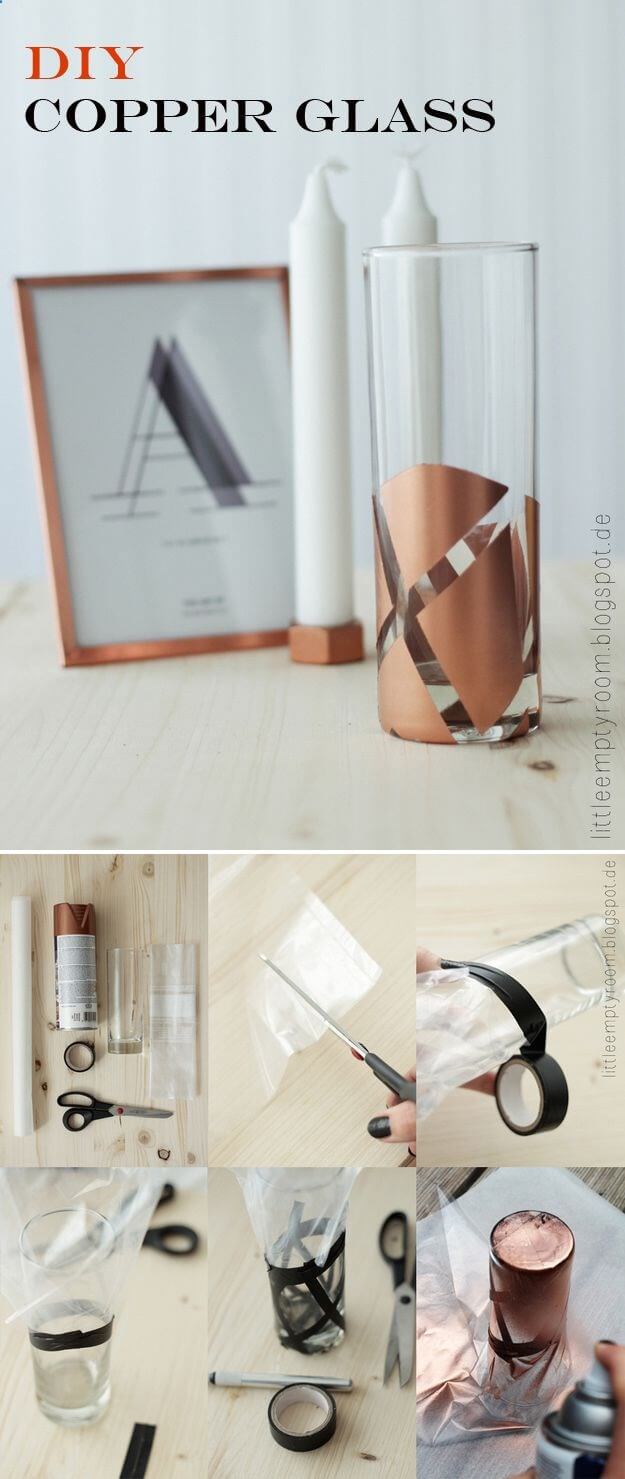 Add Copper Accents to a Pillar Vase