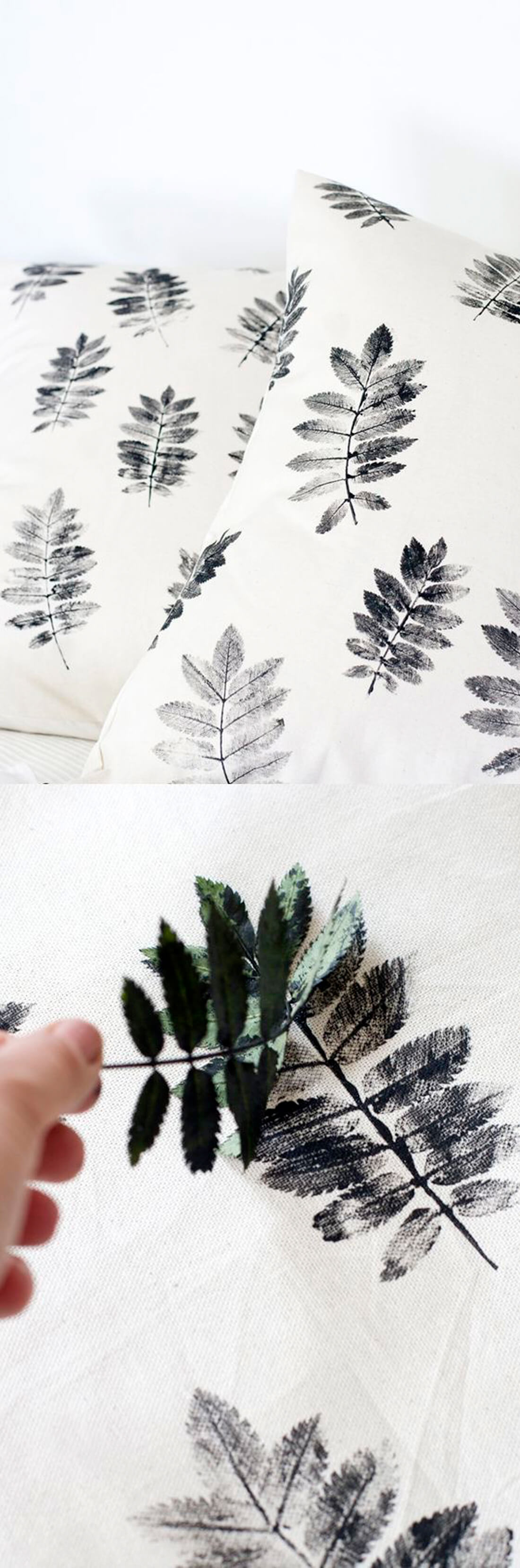Easy DIY Leaf Print Pillow