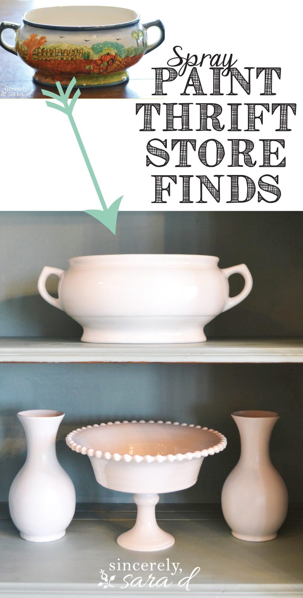 Instant Makeover for Garage Sale Ceramics